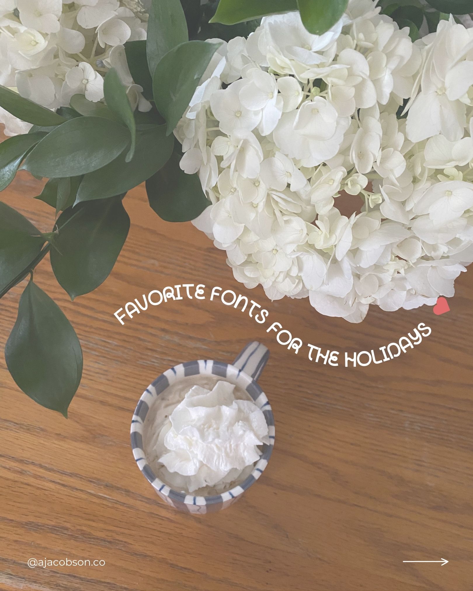 A. Jacobson, Showit web designer for other web designers, shares her favorite fonts for the holidays.